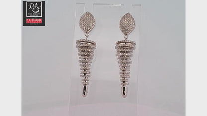 Sterling silver round layered drop earrings for women and girls