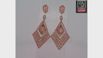 Rosegold Diamond cut Drop earrings for women and girls