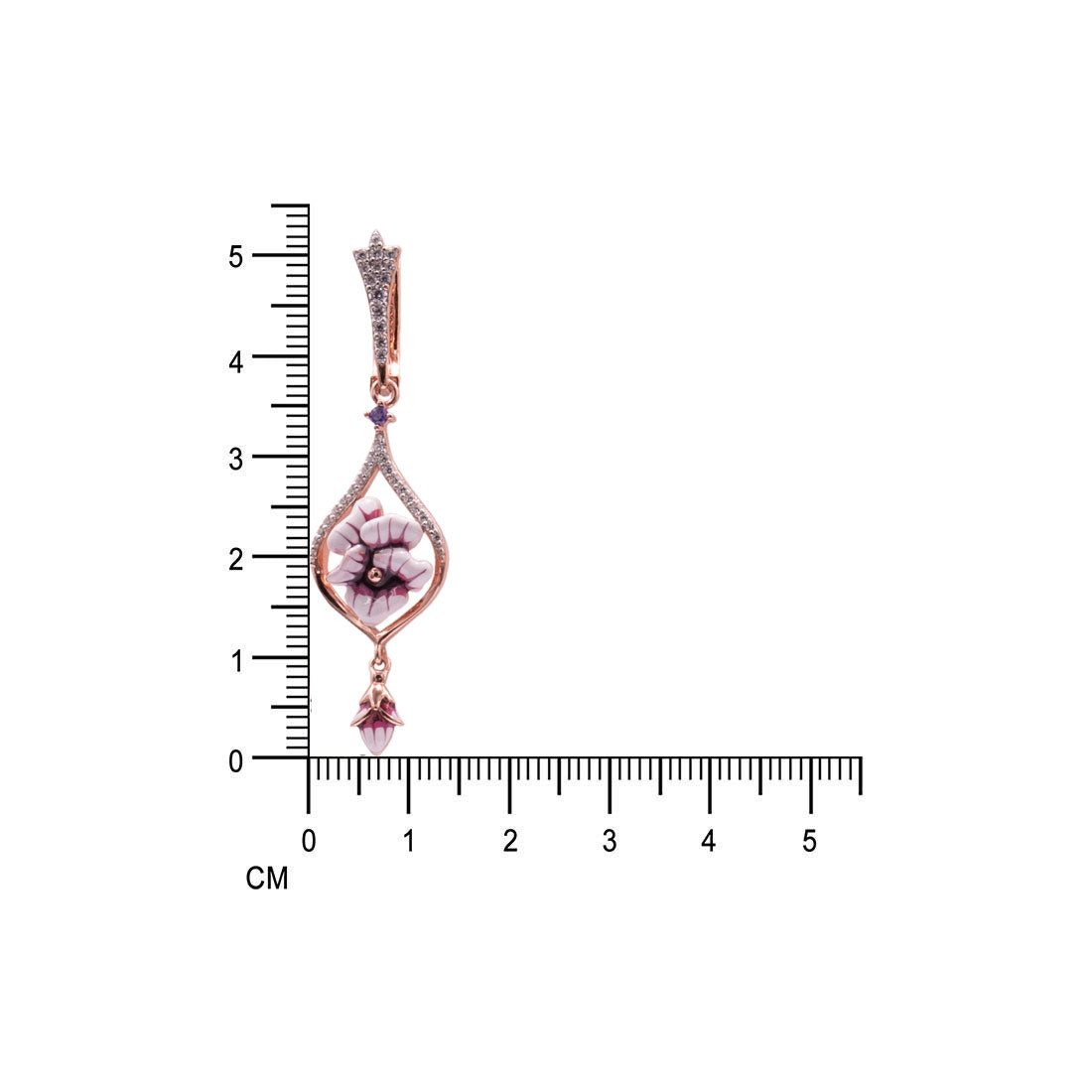 Rosegold floral drop stoned earrings for women and girls