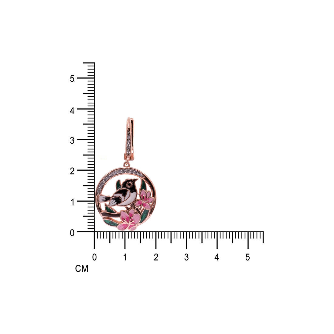 Rosegold birds on tree floral earrings for women and girls