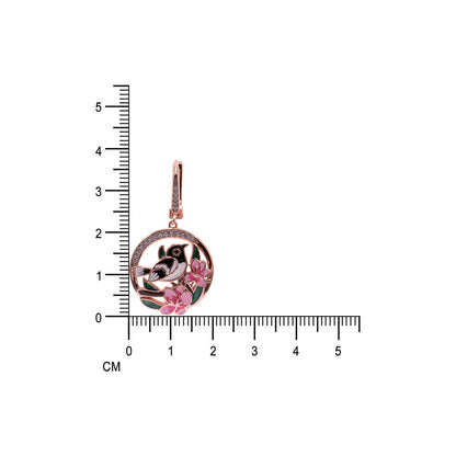 Rosegold birds on tree floral earrings for women and girls